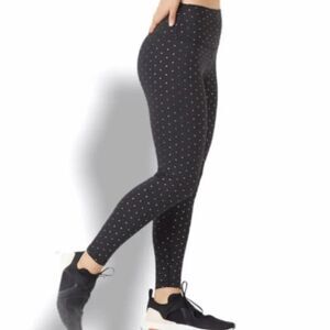 Like New! Glyder High-Waist Leggings Black with Metallic Silver dots in Size S